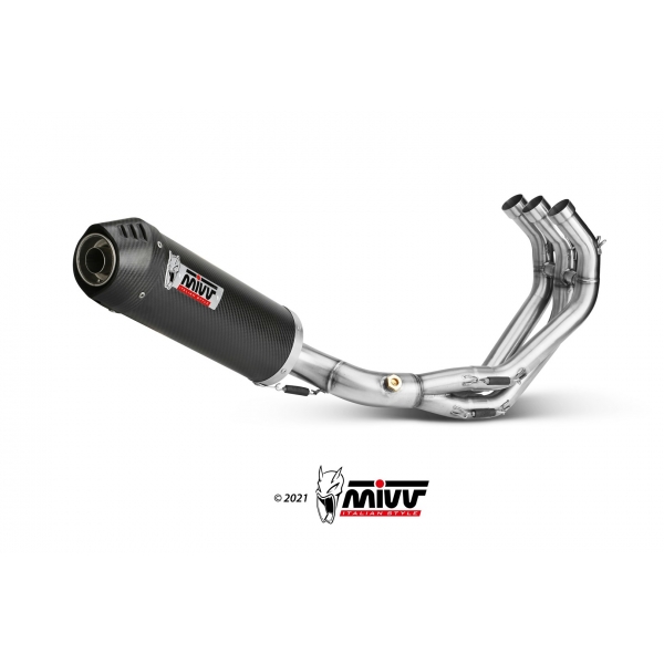 Escape completo MIVV 3x1 Oval carbono con tapa carbono para Yamaha MT-09 / FZ-09 (2013-20)