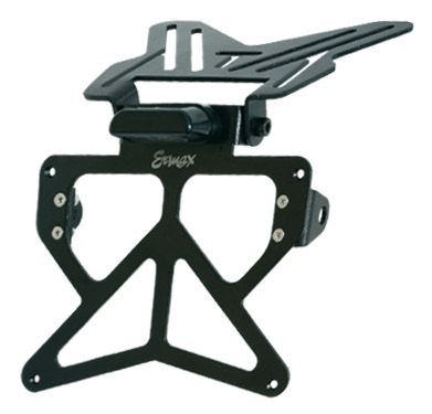 Soporte de matrícula grande regulable Ermax Aluminio Negro con soporte para intermitentes