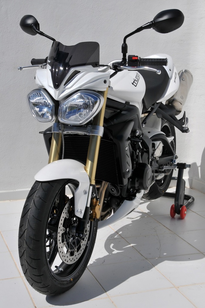 Carenado de faro para Triumph STREET TRIPLE 2012 (25 cm - con cúpula negra transparente)