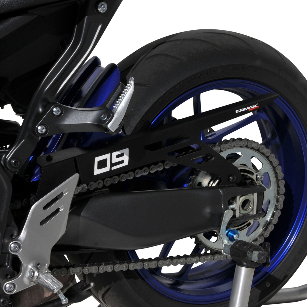 Guardabarros trasero para Yamaha MT09/FZ 9 2021-2022 (+ caja de aluminio anodizado para cadena)