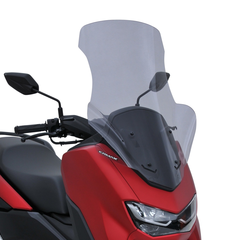 Parabrisas alto con paramanos para Yamaha N-MAX 125 &amp; 150 2021-2023 (68 cm - con protección para las manos - kit de fijación)