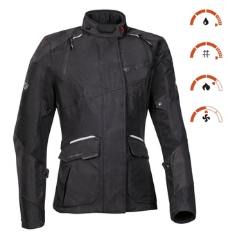 [105102038-1047-XS] IXON BALDER LADY MOTORCYCLE JACKET FOR WINTER (Black/Grey/Red, XS)