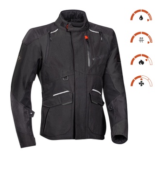 [105101071-1047-S] CHAQUETA DE MOTO IXON BALDER PARA INVIERNO (Negro/Gris/Rojo, S)