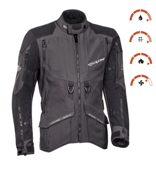 [105101069-1103-S] CHAQUETA DE MOTO IXON RAGNAR PARA INVIERNO (Negro/Antracita, S)