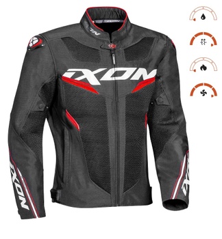 [100101108-4041-XS] IXON DRACO MOTORCYCLE JACKET FOR SUMMER (Anthracite/Grey/Yellow, XS)