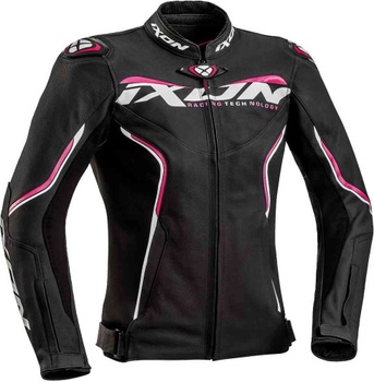 [100202020-1019-S] IXON TRINITY MOTORCYCLE JACKET FOR SUMMER (Black/White/Fuchsia, S)