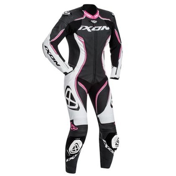 [102202002-1019-XS] MONO DE PIEL IXON VORTEX LADY DE 1 PIEZA (Negro/Blanco/Fucsia, XS)