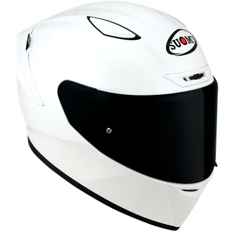 [K6T100W3-XS] SUOMY TRACK-1 PLAIN E06 FULL FULL HELMET (White, XS)