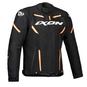 [100101121-1025-XS] CHAQUETA DE MOTO IXON STRIKER PARA TODAS LAS ESTACIONES (Negro/Blanco/Naranja, XS)