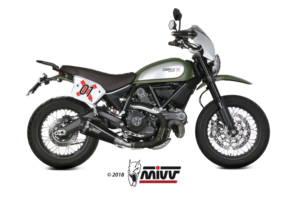 TUBO DE ESCAPE MIVV SLIP-ON DELTA RACE BLACK DUCATI SCRAMBLER 800 2015-20