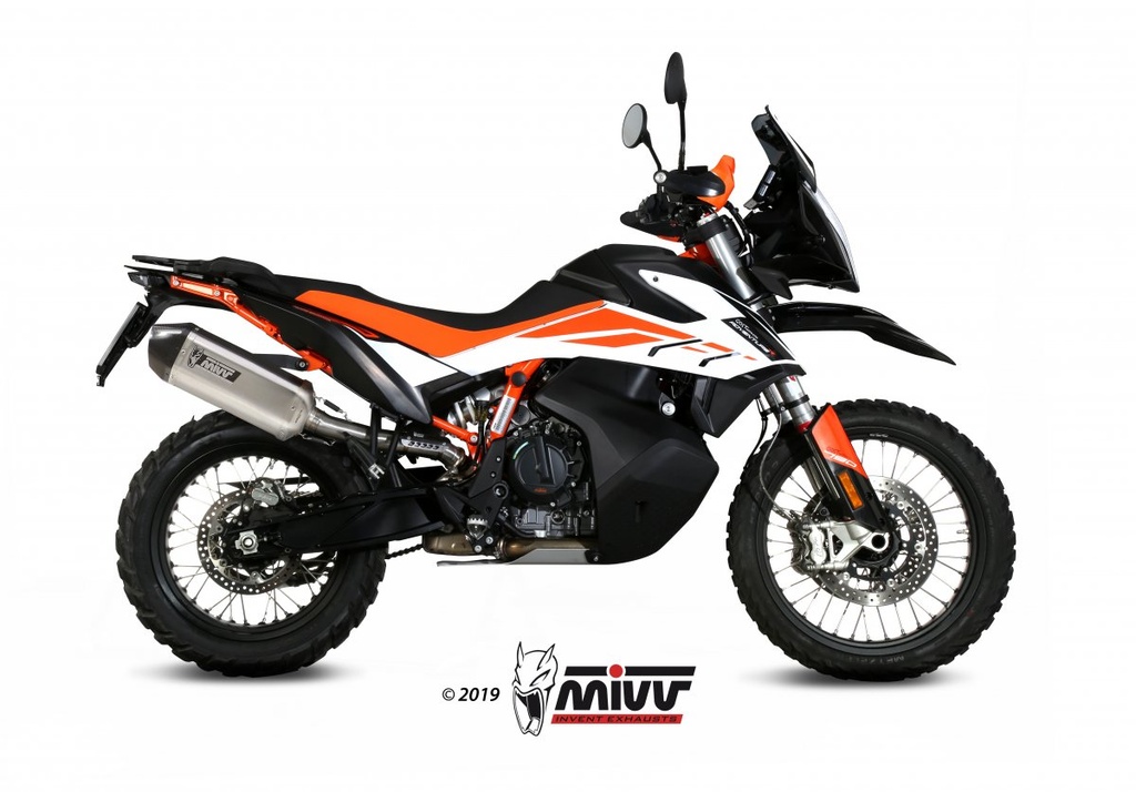 MIVV EXHAUST PIPE SLIP-ON SPEED EDGE ST. STEEL WITH CARBON CAP KTM 790 ADVENTURE/R 19-20 / 890 ADVENTURE/R 20-22