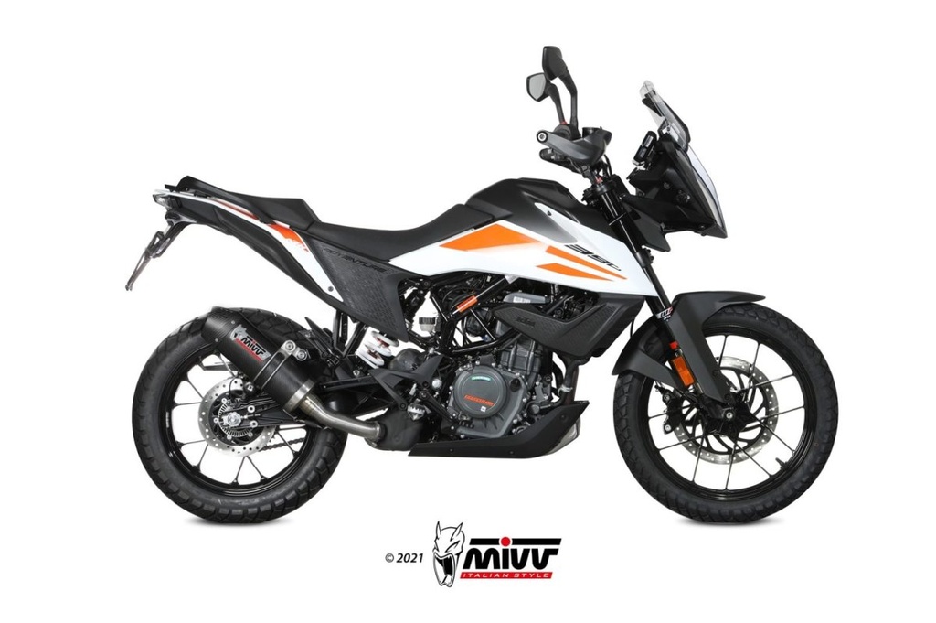 MIVV EXHAUST PIPE SLIP-ON OVAL CARBON WITH CARBON CAP KTM 390 ADVENTURE 2020-22