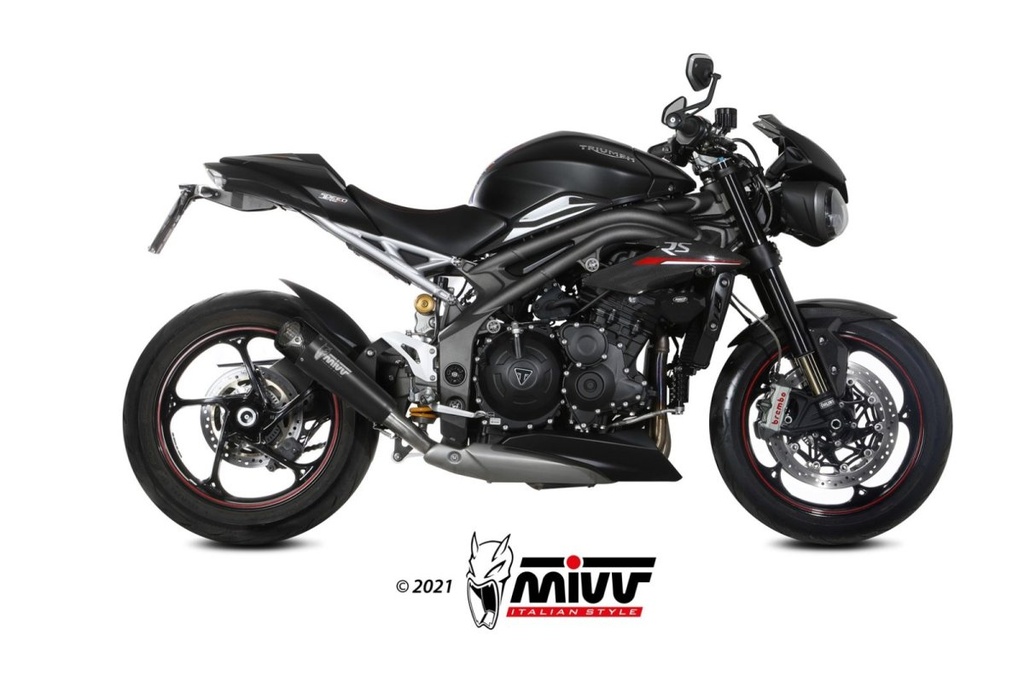 MIVV EXHAUST PIPE SLIP-ON X-M5 BLACK TRIUMPH SPEED TRIPLE R / S / RS (2018-20)