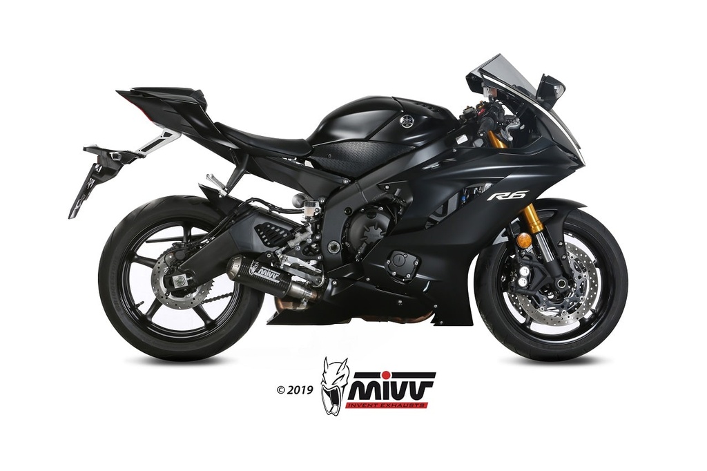 MIVV EXHAUST PIPE SLIP-ON MK3 CARBON YAMAHA YZF 600 R6 2017-22