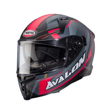 [C2QI60L7-XS] CABERG FULL-FACE HELMET AVALON X OPTIC (Black (Matte)/Grey/Red, XS)