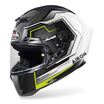 [AI37AT13G5RQC-XS] FULL-FACE HELMET AIROH GP550 S RUSH (WHITE/BRIGHT YELLOW, XS)