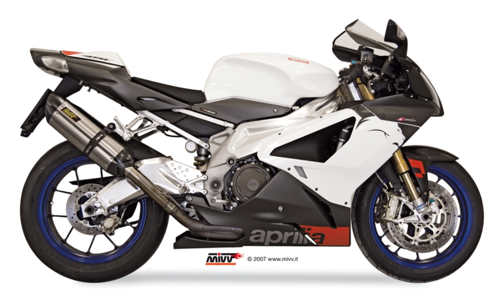 Mivv 2 Slip-On Suono St. Steel con tapa carbono Aprilia RSV 1000 04-08 / Tuono Fighter 1000 06-10