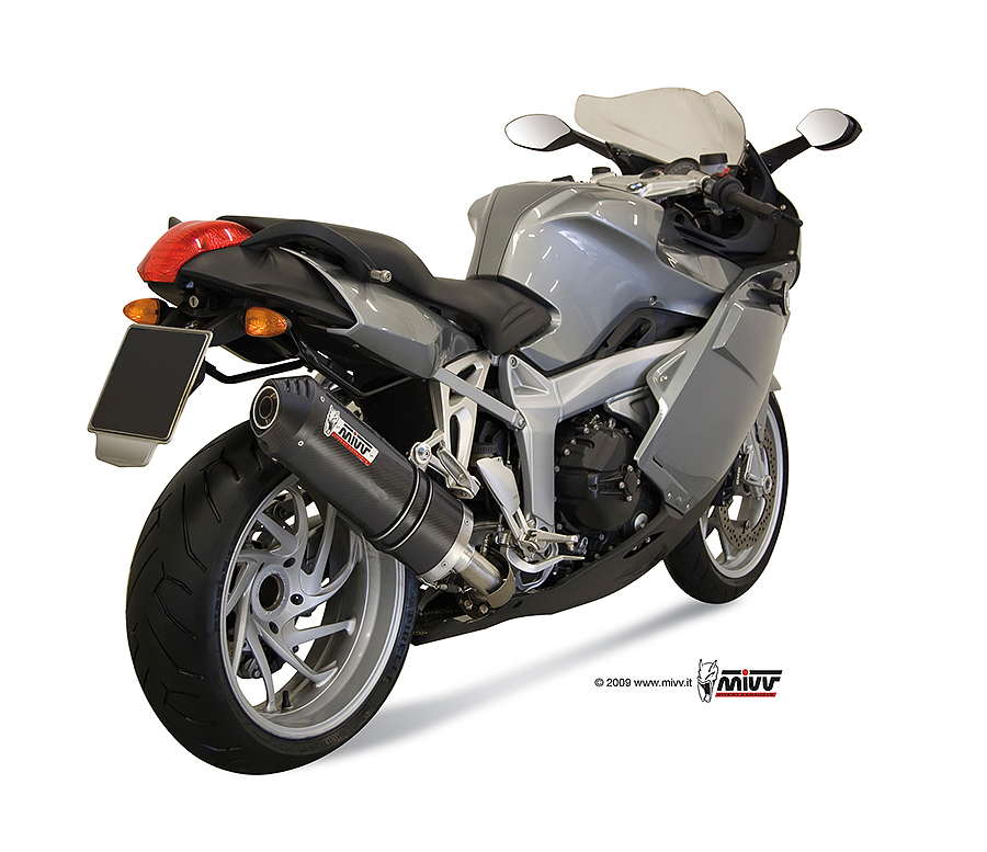 Mivv Slip-On Oval carbono con tapa carbono BMW K 1200 R / S / GT 2005-08