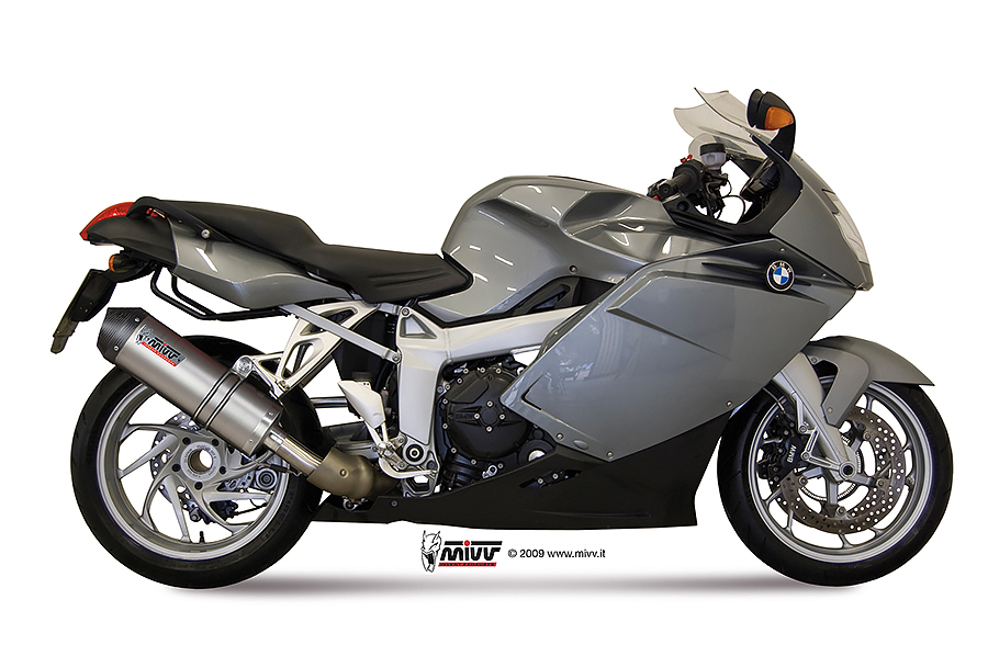 Mivv Slip-On Oval titan con tapa carbono BMW K 1200 R / S / GT 2005-08