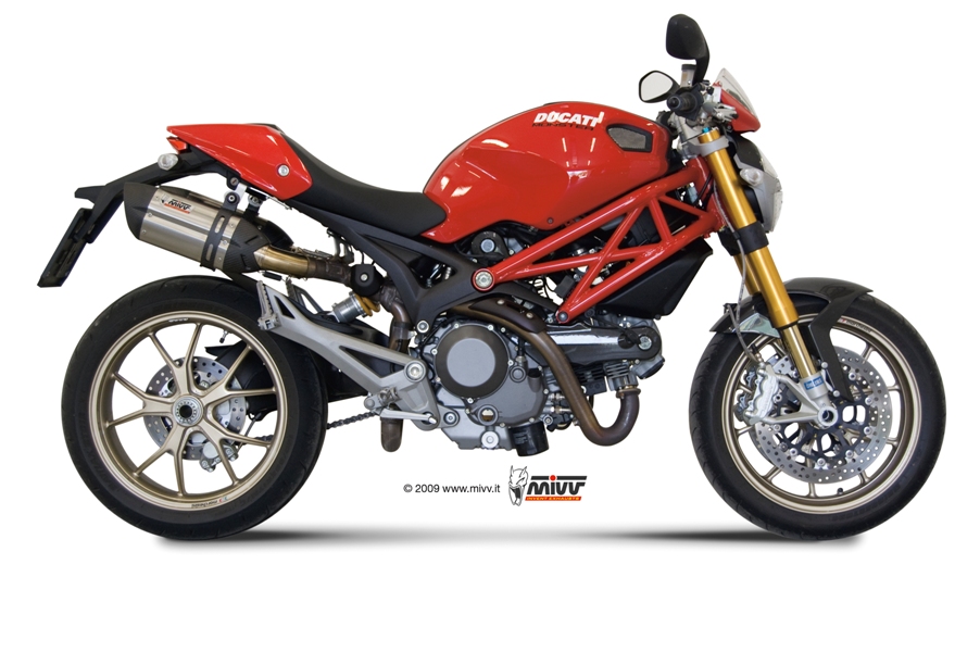 Mivv 2 Slip-On Suono St. Steel con tapa carbono Ducati Monster 795 12-14 / 796 10-14 / 1100 08-10