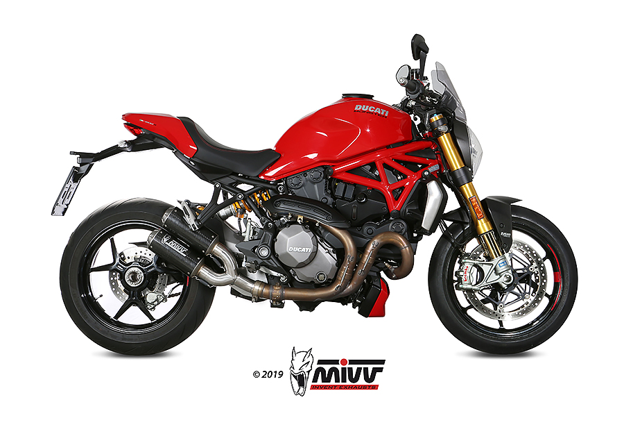 Mivv 2 Slip-On Mk3 carbono Ducati Monster 821 2018-20 / Monster 1200 2017-21