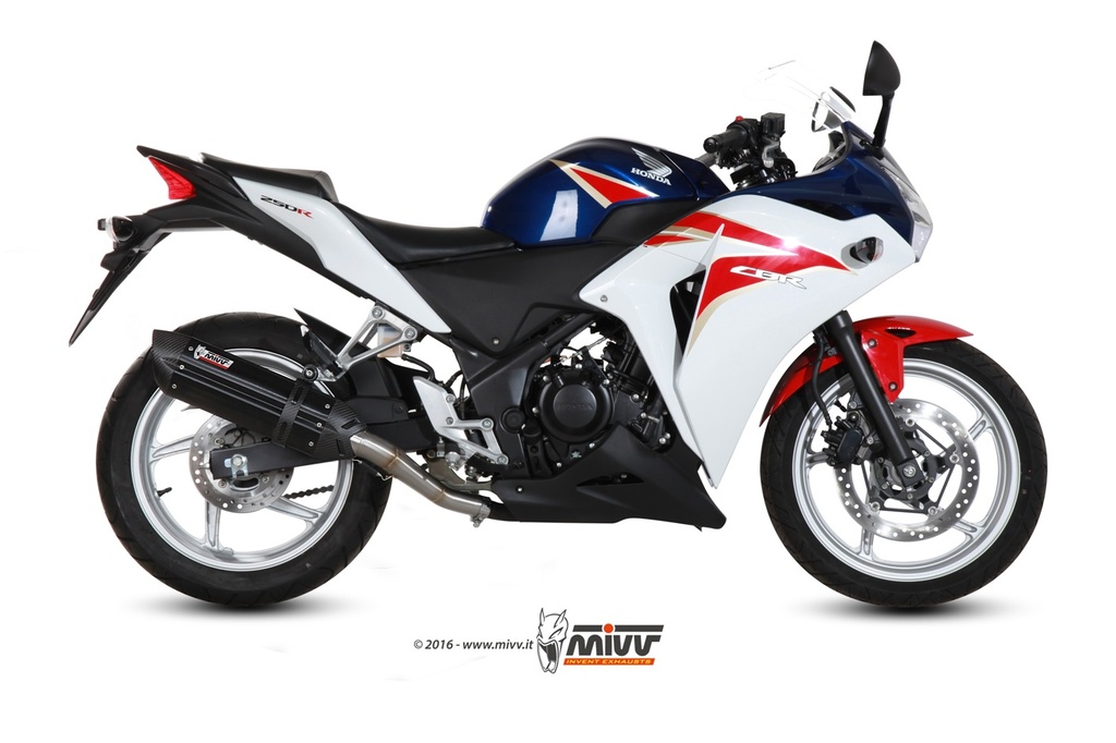 Mivv Slip-On Suono black con tapa carbono Honda CBR 250 R 2011-14