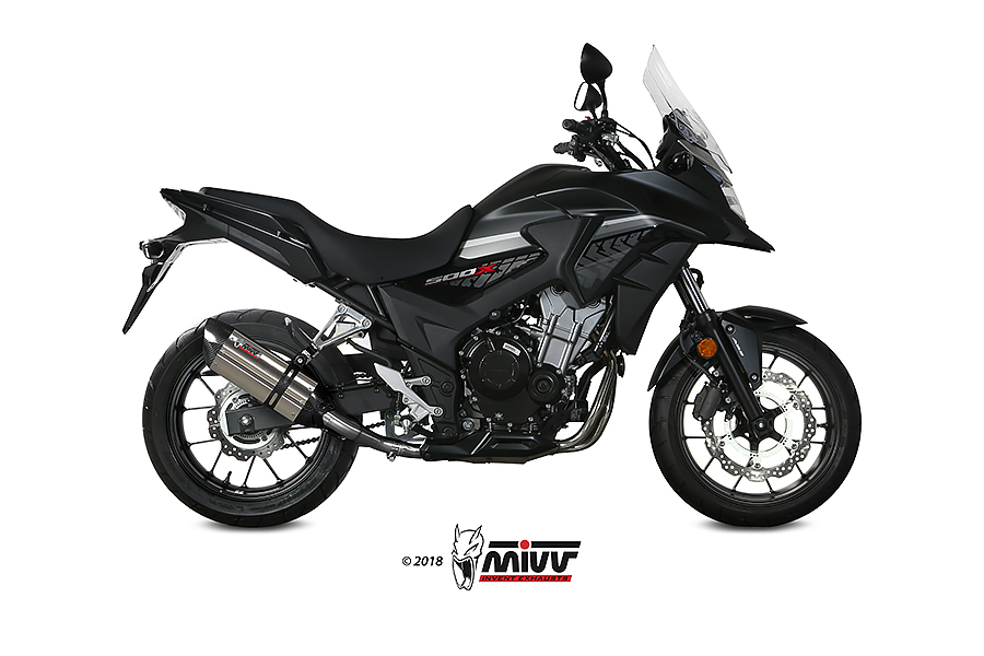 Mivv Slip-On Suono St. Steel con tapa carbono Honda CB 500 X 2017-22