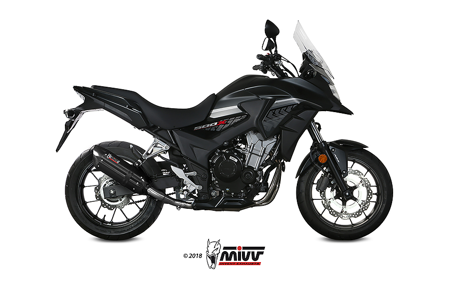 Mivv Slip-On Suono black con tapa carbono Honda CB 500 X 2017-22