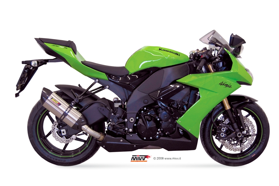 Mivv Slip-On Suono St. Steel con tapa carbono Kawasaki ZX-10 R 2008-10