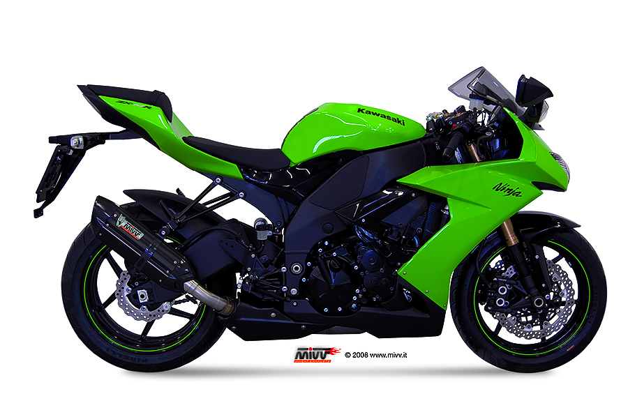 Mivv Slip-On Suono black con tapa carbono Kawasaki ZX-10 R 2008-10