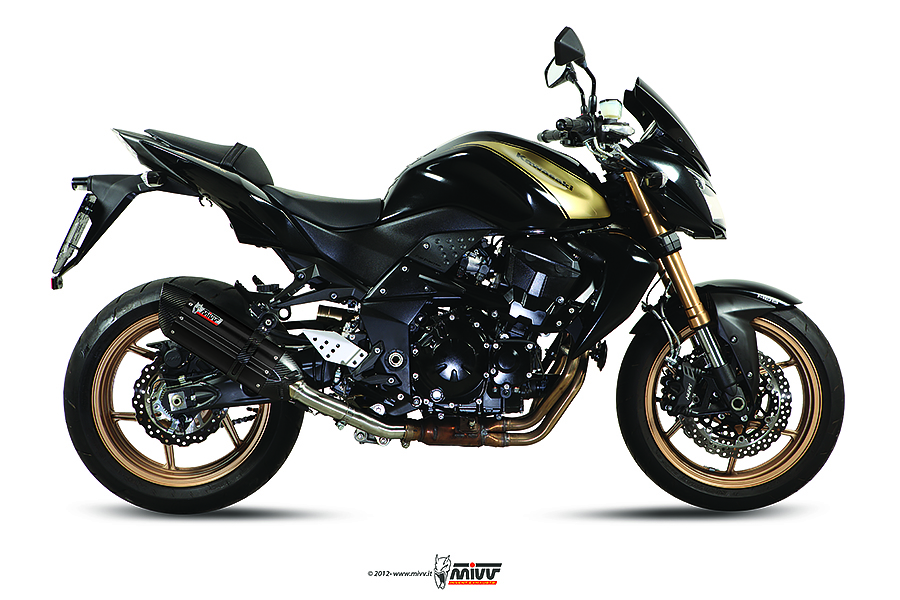 Mivv Slip-On Suono black con tapa carbono Kawasaki Z750 R 2011-14