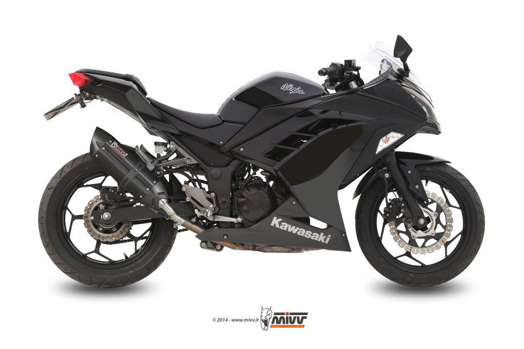 Mivv Slip-On Suono black con tapa carbono Kawasaki Ninja 300 2013-16 / Z300 2015-16