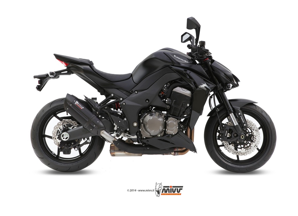 Mivv 2 Slip-On Suono black con tapa carbono Kawasaki Z1000 / Z1000 R Edition 2014-20