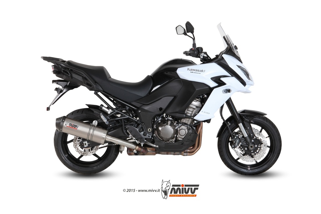 Mivv Slip-On Oval titan con tapa carbono Kawasaki Versys 1000 2015-18