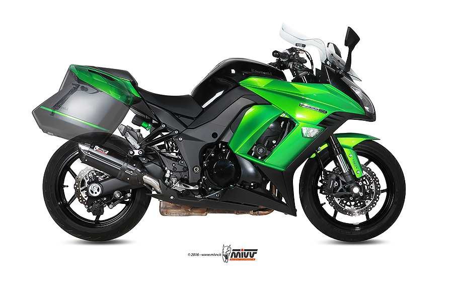 Mivv 2 Slip-On Suono black con tapa carbono Kawasaki Z1000 SX / Ninja 1000 SX 2014-19