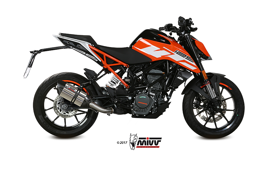 Mivv Slip-On Suono St. Steel con tapa carbono KTM 125/390 Duke / RC 125/390 2017-20