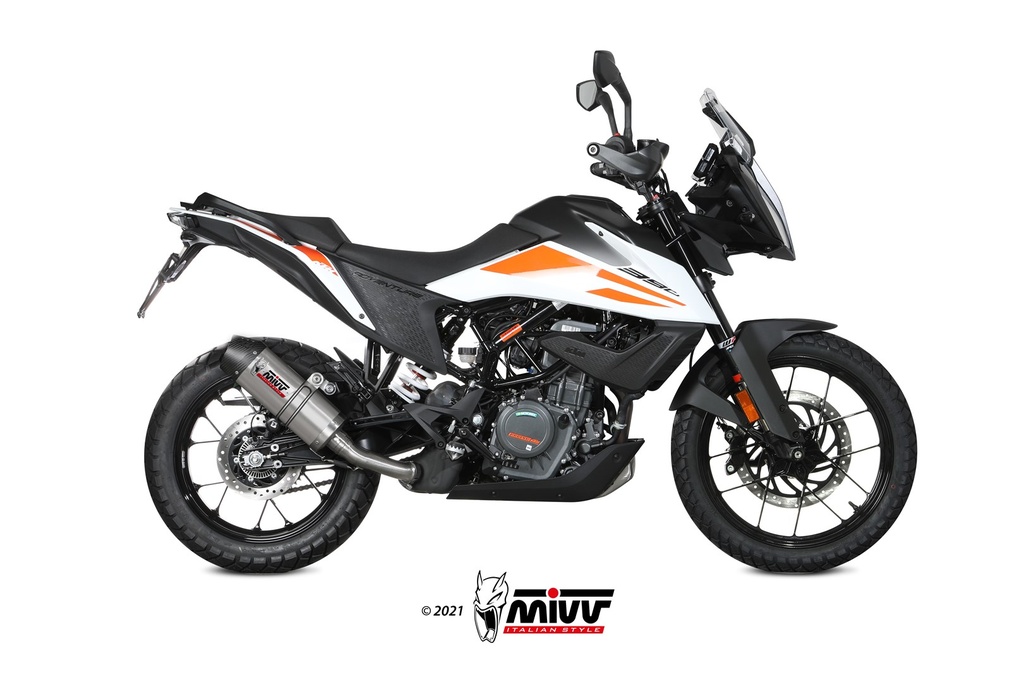 Mivv Slip-On Oval titan con tapa carbono KTM 390 Adventure 2020-24