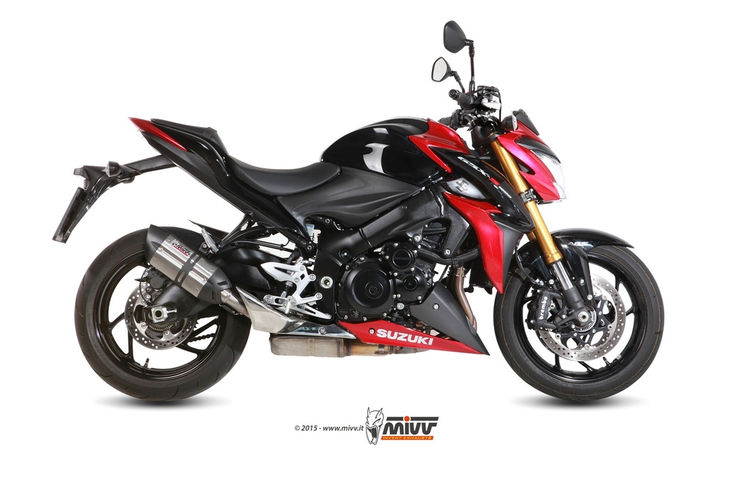 Mivv Slip-On Suono St. Steel con tapa carbono Suzuki GSX-S 1000 / 1000 F 2015-22