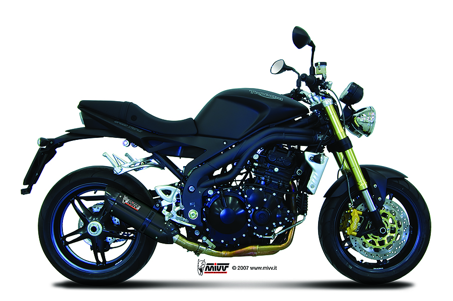 Mivv Slip-On Suono black con tapa carbono Triumph Speed Triple 2007-10