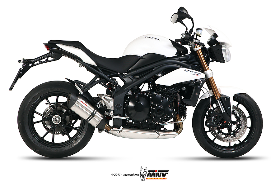 Mivv Slip-On Suono St. Steel con tapa carbono Triumph Speed Triple 2011-15