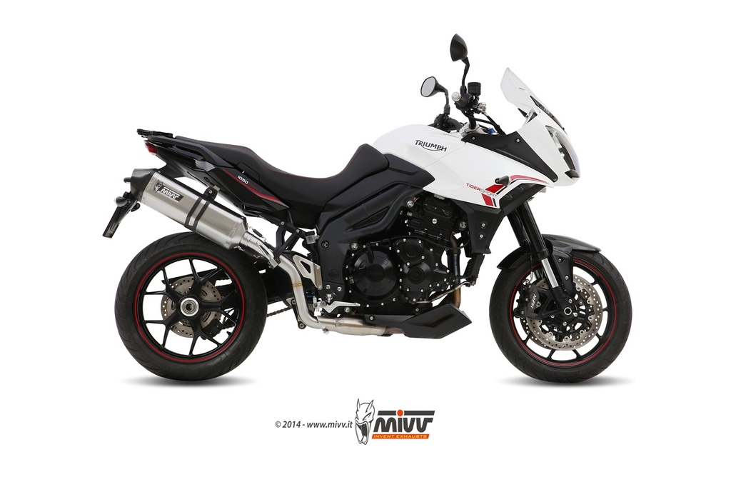 Mivv Slip-On Speed edge St. Steel con tapa carbono Triumph Tiger 1050 Sport 2013-16