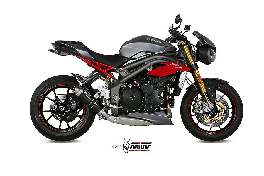 Mivv Slip-On GP black Triumph Speed Triple 2016-17