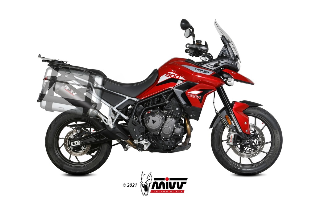 Mivv Slip-On Oval carbono Triumph Tiger 900 / GT / Pro / Rally 2021-24