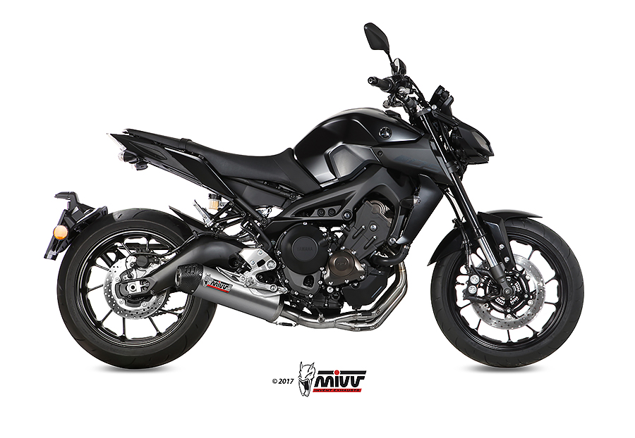 Mivv Full system 3x1 Oval titan con tapa carbono Yamaha MT-09 / FZ-09 2013-20