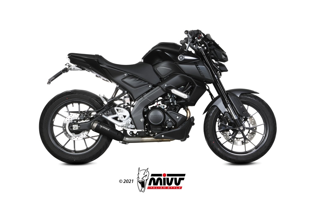 Mivv Full system 1x1 X-M1 black Yamaha MT-125 2020-24/YZF R125 2019-23