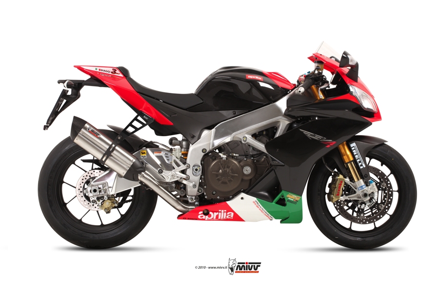 Mivv Slip-On Suono St. Steel con tapa carbono Aprilia RSV4 APRC / Tuono V4 APRC 2011-16