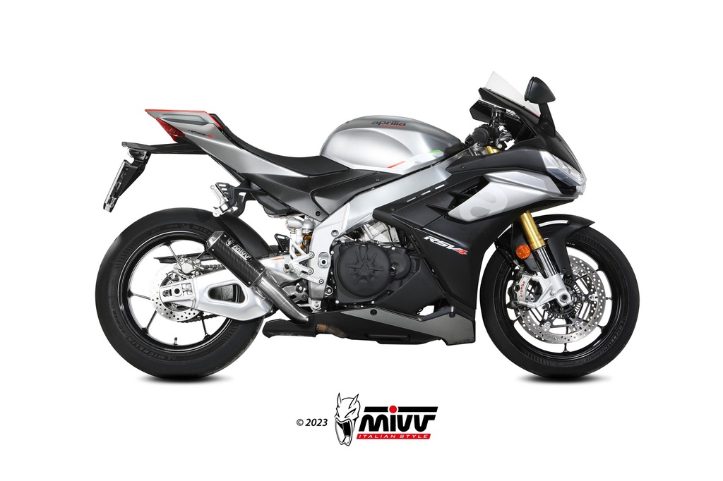 Mivv Slip-On Mk3 carbono Aprilia RSV4 / Tuono V4 1100 2021-24