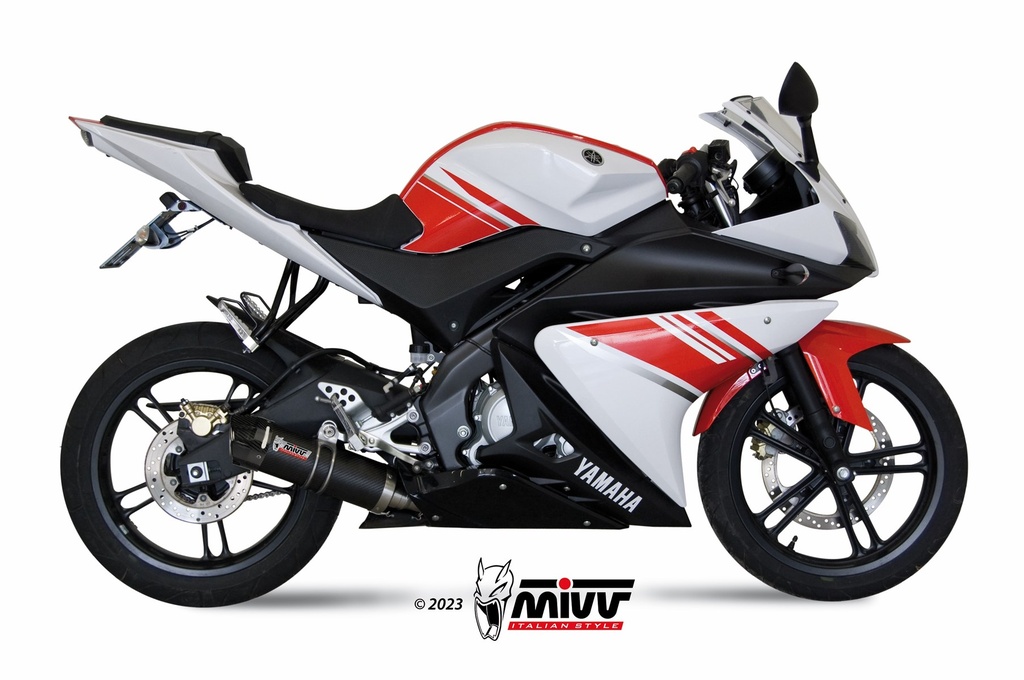 Mivv Full system 1x1 GP carbon con tapa carbono Yamaha YZF R125 2008-13