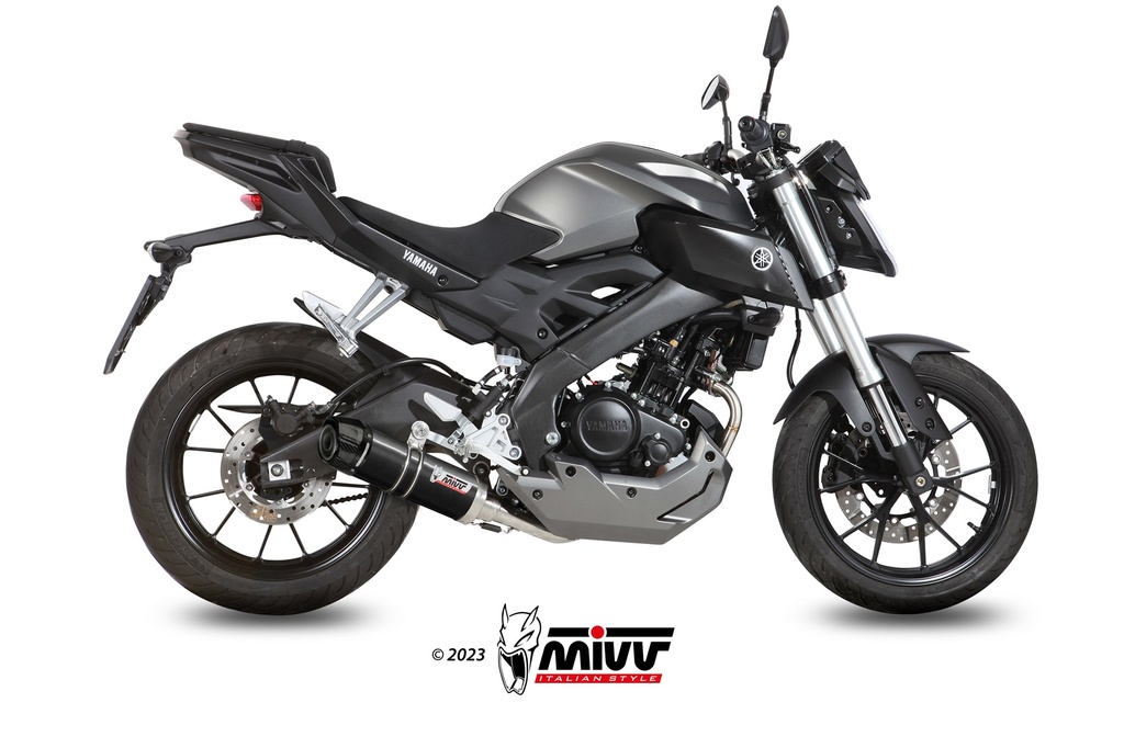 Mivv Full system 1x1 GP black con tapa carbono Yamaha MT-125 2015-19 / YZF R125 2014-18