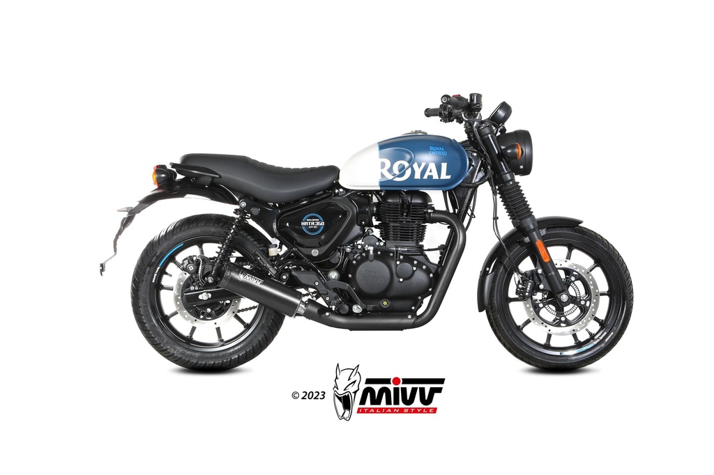 MIVV SLIP-ON HR-1 BLACK CON TAPA EN CARBONO ROYAL ENFIELD HNTR 350 2022-24